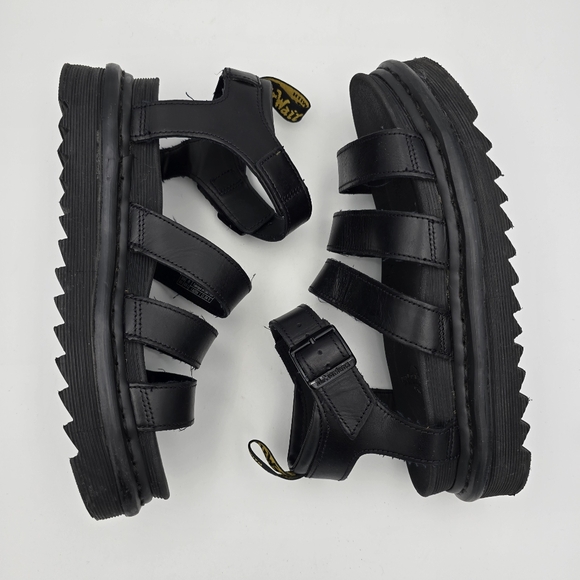Dr. 'Doc' Martens Blaire Black Leather Sandals, Women's Size 8 - Picture 16 of 16
